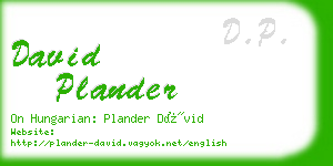david plander business card